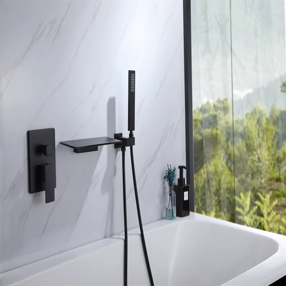 ELITE EDITION BSW1680 - miscelatore vasca moderno, rubinetto nero a parete