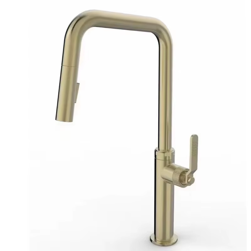 ELITE EDITION KF1692 - rubinetto cucina oro spazzolato, rubinetto cucina con doccetta estraibile