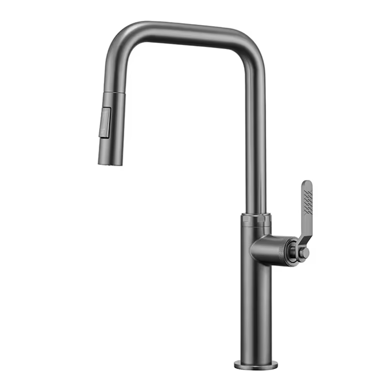 Rubinetto da cucina estraibile in acciaio inox 304 ELITE EDITION KF1692 grigio scuro