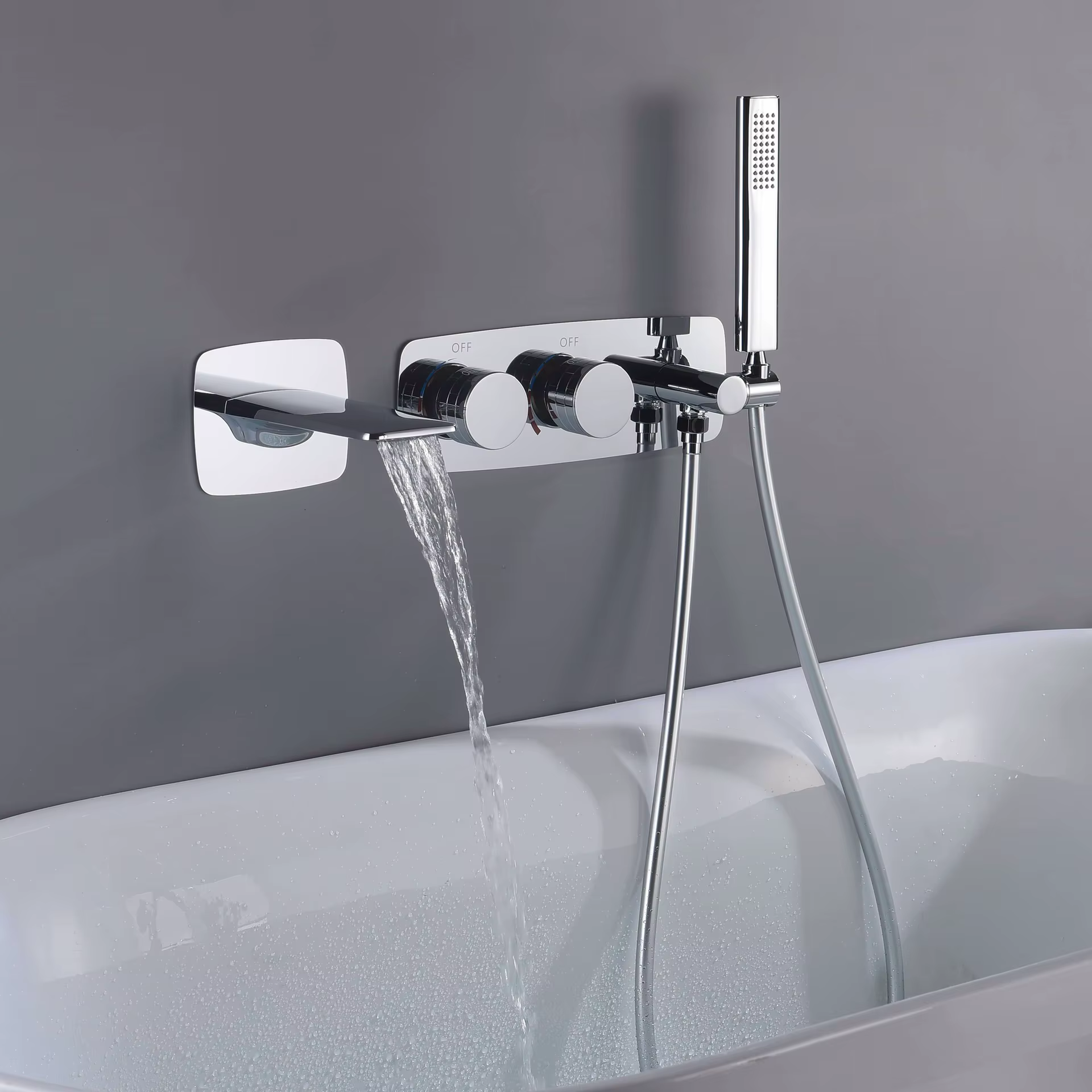 Rubinetto vasca ELITE EDITION BSC1715 cromato con bocca a cascata e doccetta