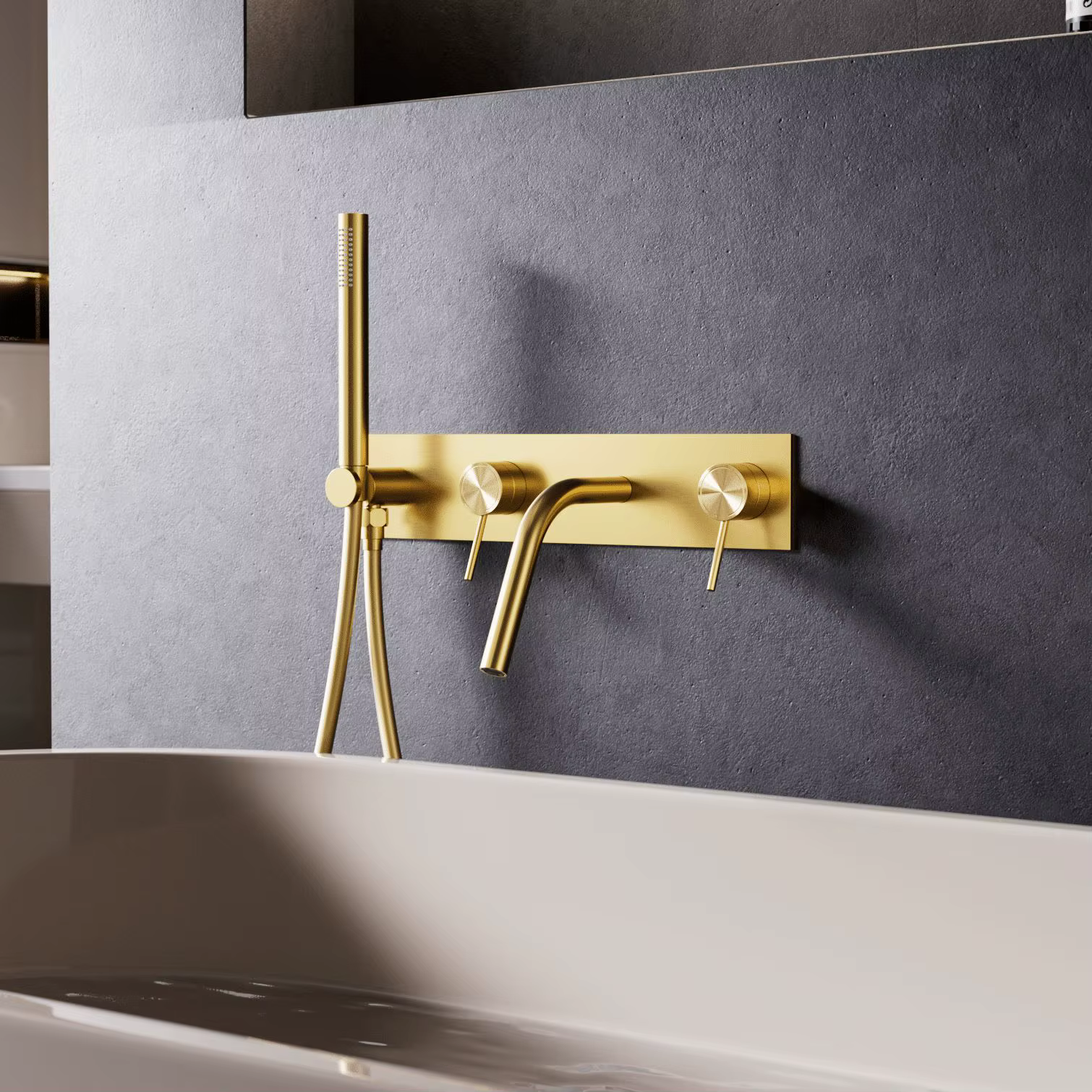 Miscelatore vasca incasso in rame ELITE EDITION BSC1716 in oro spazzolato