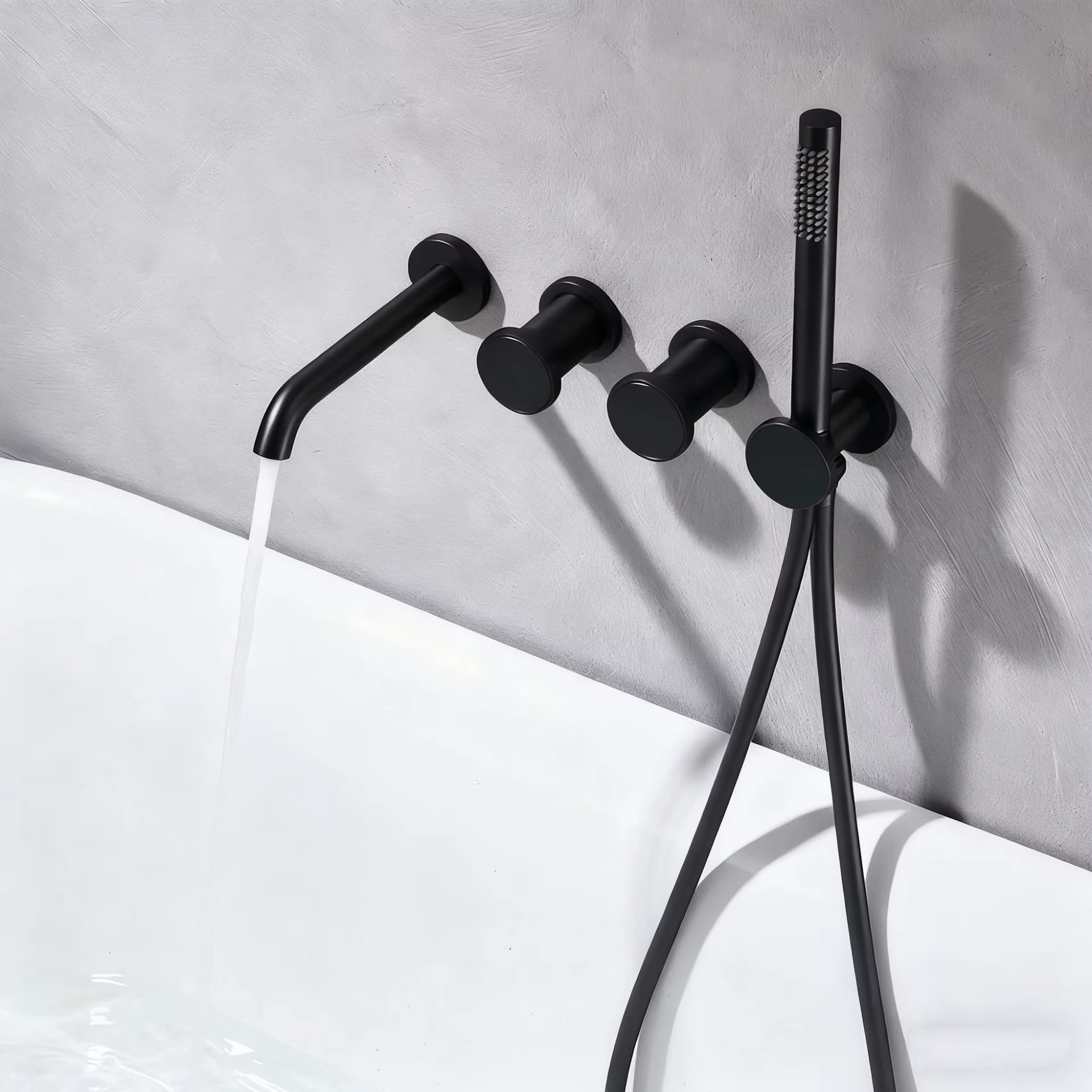 ELITE EDITION BSC1717 - set doccia nero, bocca vasca a parete