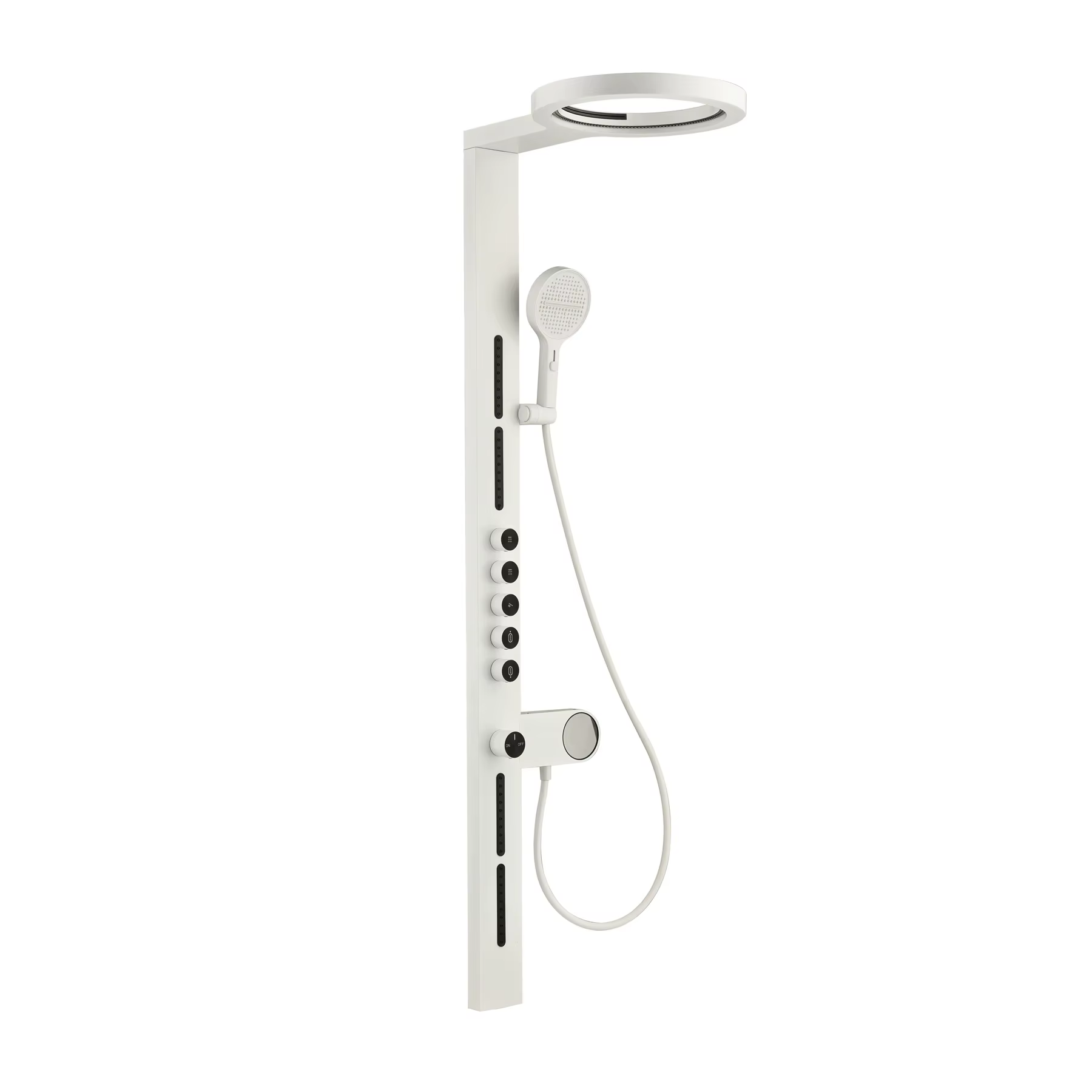 Bathroom Brass Digital-display Modern Minimalist Shower Faucet Set Brushed-gold Dual-function Large Ceiling-mounted Wall-mounted