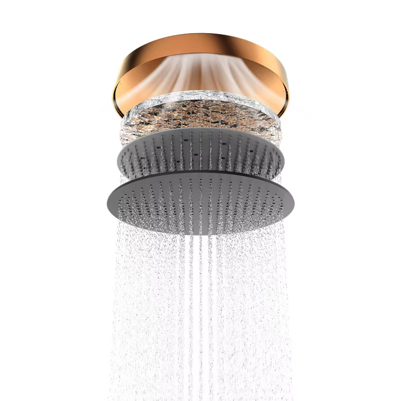Dettaglio soffione tondo del sistema doccia termostatico ELITE EDITION BSW1727