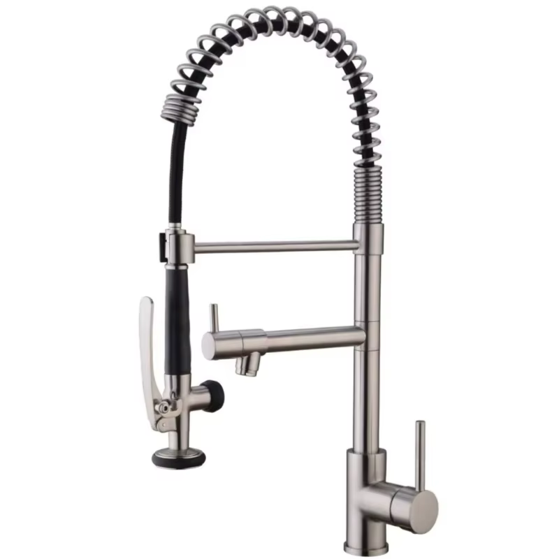 Rubinetto da cucina con doccetta ELITE EDITION KFH1355 in finitura argento satinato