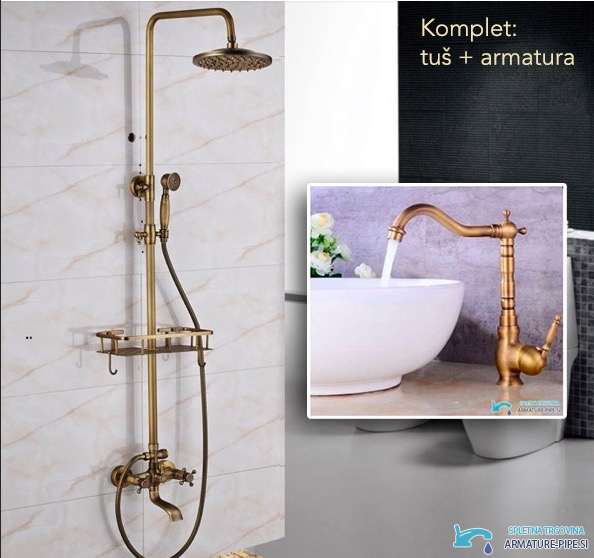 Set anticato EYN AK1424 woo-13073 con finitura ottone anticato