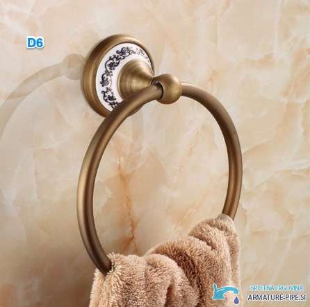 AQD1523 - antiker Handtuchring, Handtuchhalter Bronze