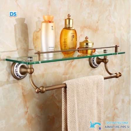 AQD1523 - Badablage mit Handtuchstange, Glasablage Badezimmer