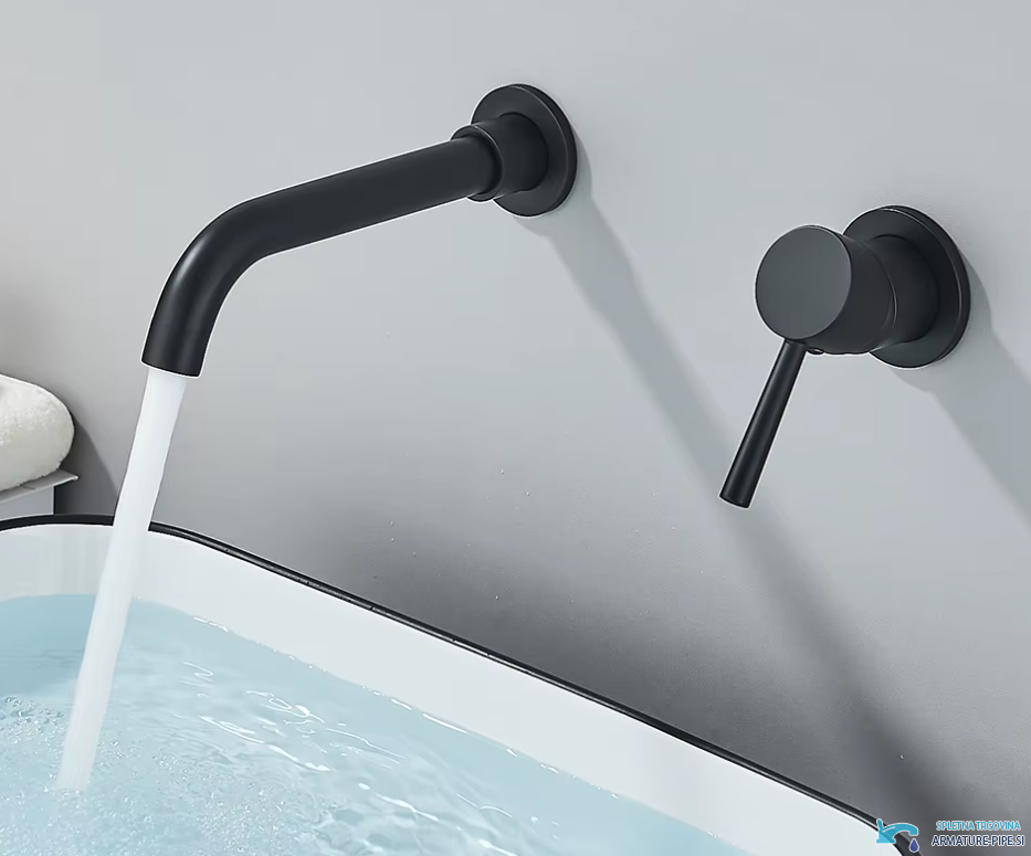 Miscelatore lavabo da incasso ATP1808 in nero opaco