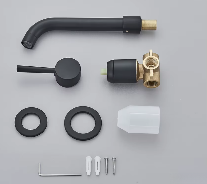 Componenti del miscelatore per lavabo ATP1808 con corpo da incasso e accessori di montaggio