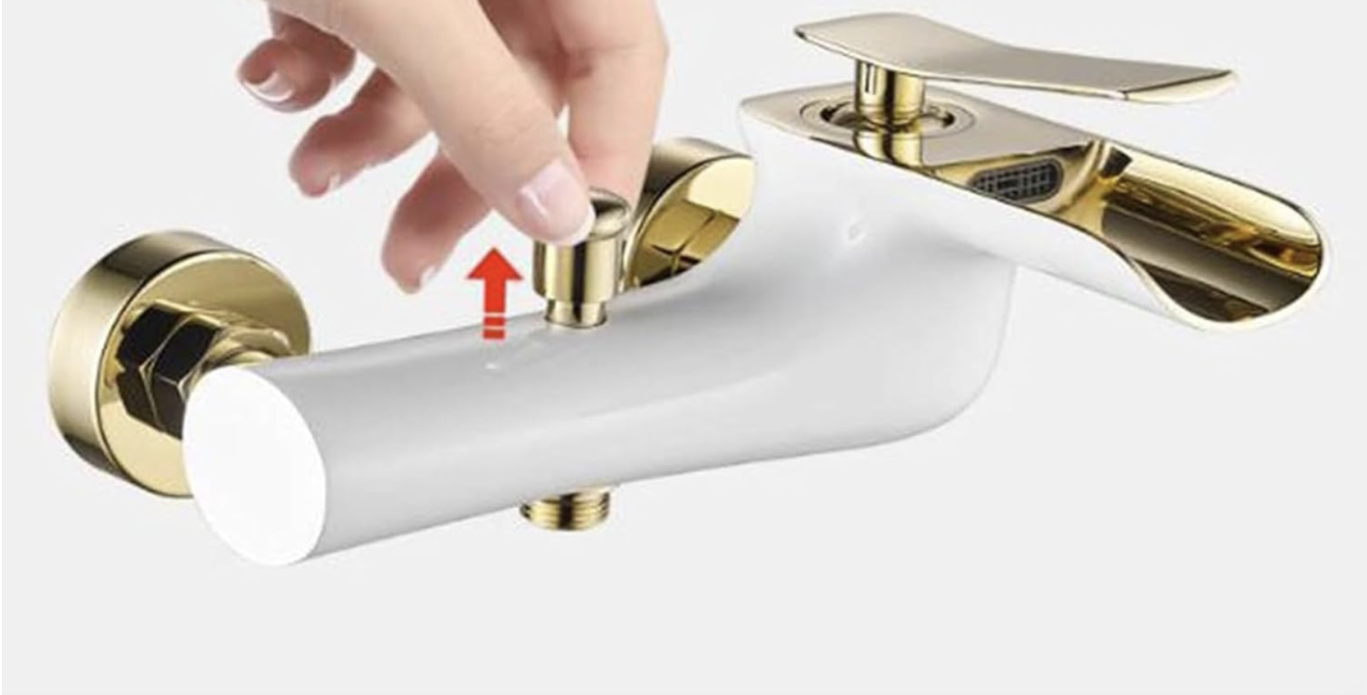 Lussuoso rubinetto per vasca ELITE EDITION BBT1303 bianco lucido e oro
