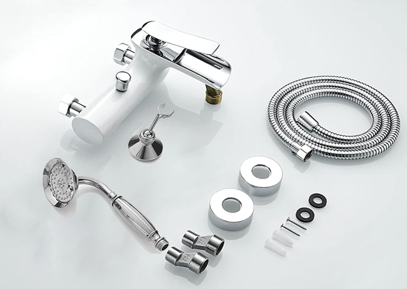 Lussuoso rubinetto per vasca ELITE EDITION BBT1303 bianco e cromato