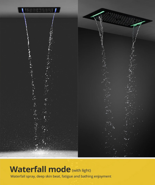 Sistema doccia BCS1557 con doppio getto a cascata e illuminazione LED