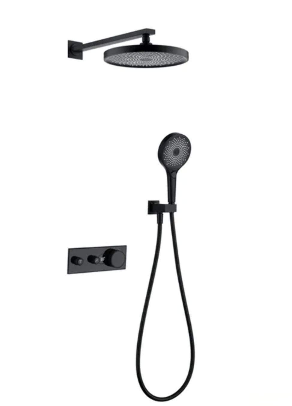 Luksuzni Termostatski Podometni Tus Sistem Elite Edition Bcs1603 Z Zaslonom Premium Linija Dva Izliva Crna 1