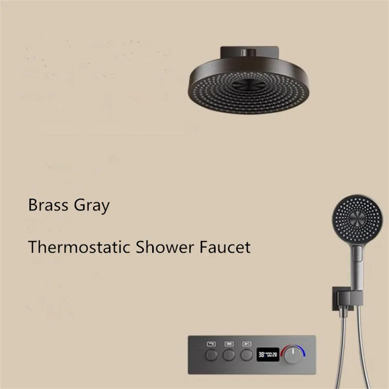 Set doccia termostatico ELITE EDITION BCS1698 in grigio scuro spazzolato