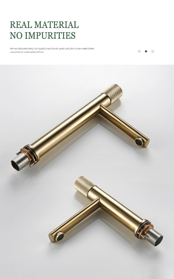 Lussuoso miscelatore lavabo BGB1450 in oro satinato spazzolato