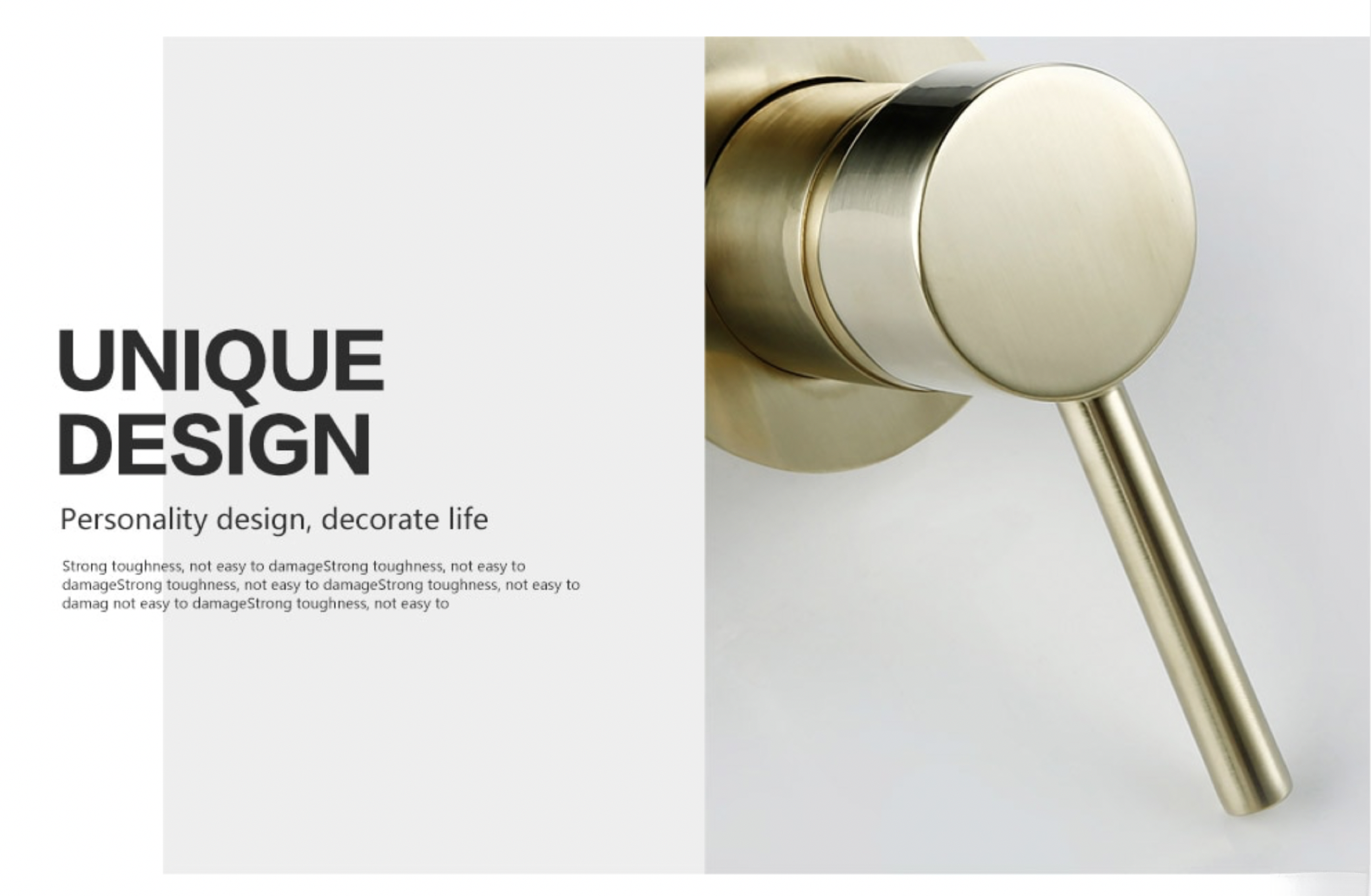 Rubinetto da parete per bagno EYN BGW1644 color oro spazzolato