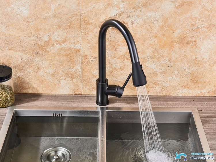 Rubinetto da cucina BI1410 con doccetta estraibile e getto a doccia