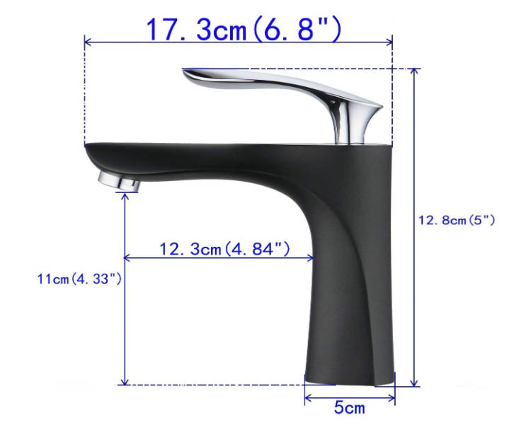 Schema tecnico del miscelatore per lavabo ELITE EDITION BS1210 (17,3 × 12,8 cm)