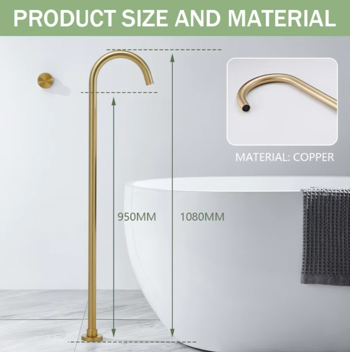 Quote del rubinetto da bagno BSF1025 alto 108 cm
