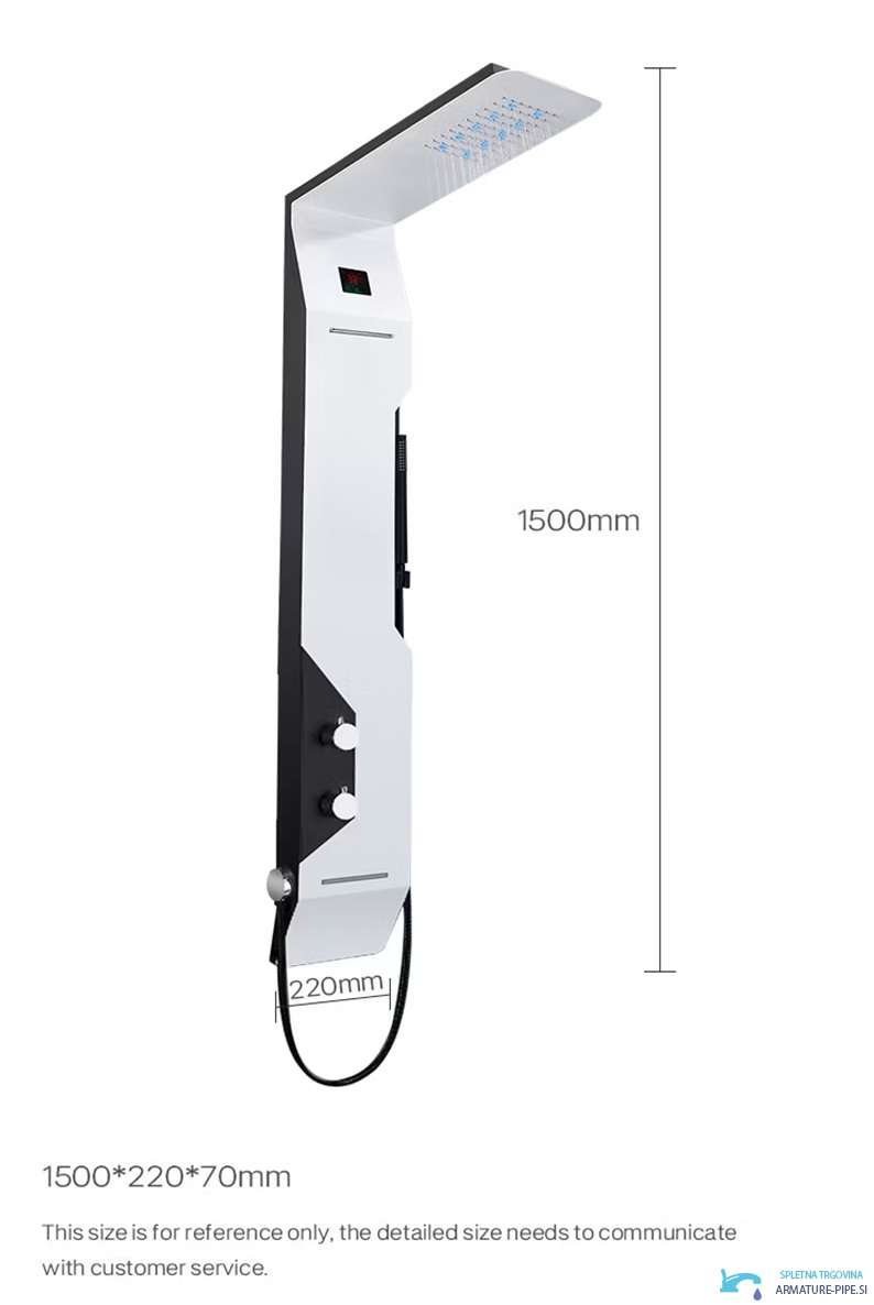 Disegno tecnico del pannello doccia ELITE EDITION DELUX BSP1412 (1500 × 220 × 70 mm)