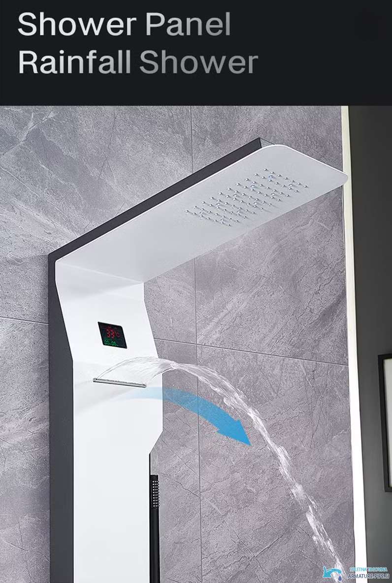 Funzioni del pannello ELITE EDITION DELUX BSP1412: soffione a pioggia e cascata