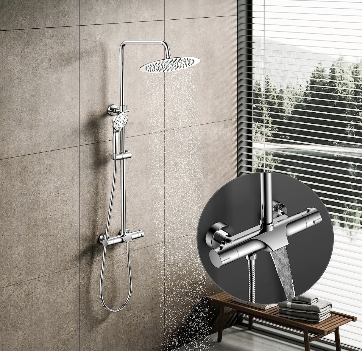 Sistema doccia termostatico ELITE EDITION BST1105 in cromo lucido