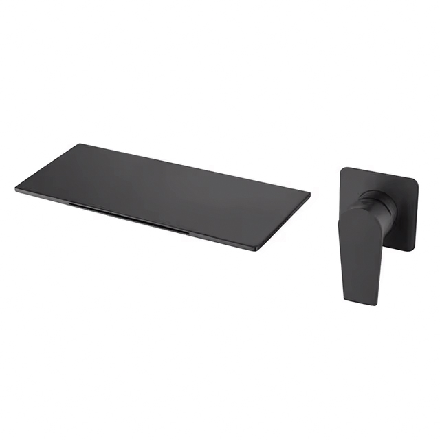 Miscelatore a cascata a parete BSW1722 con leva separata nero opaco
