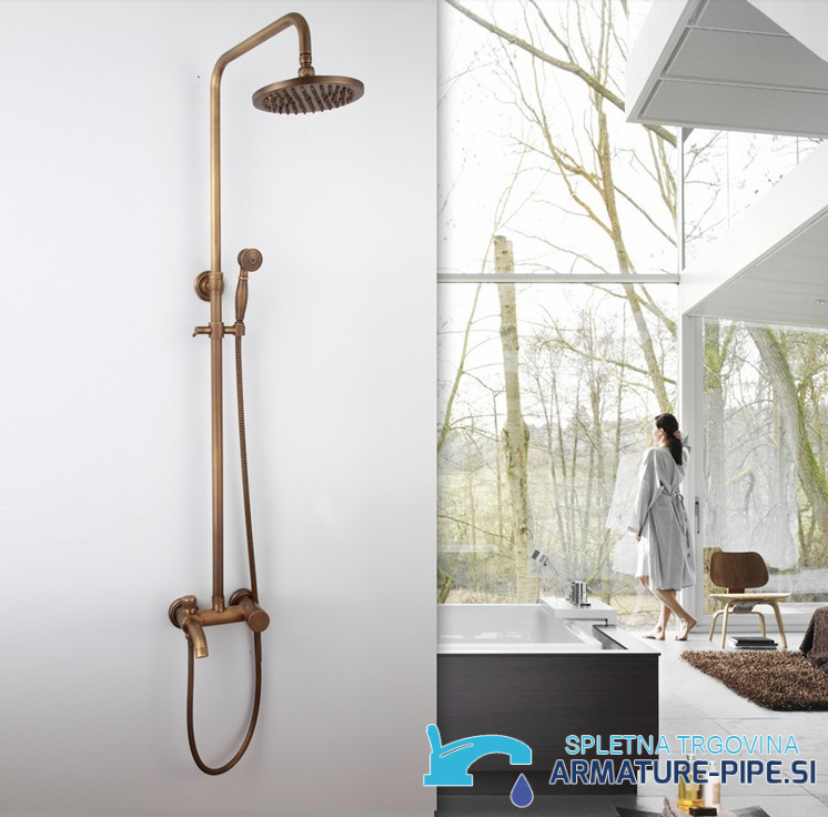 Sistema doccia vintage | EYN BT BTA1513 esterno in bronzo antico