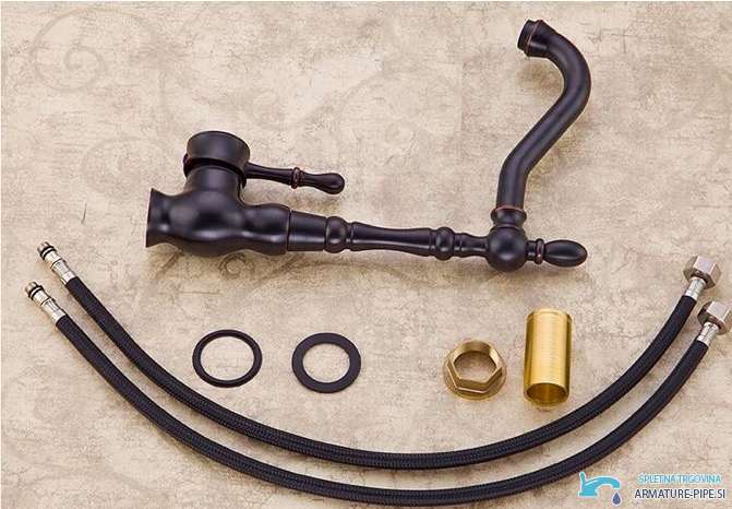 Miscelatore retrò CKB2255 con tubi flessibili e kit di montaggio