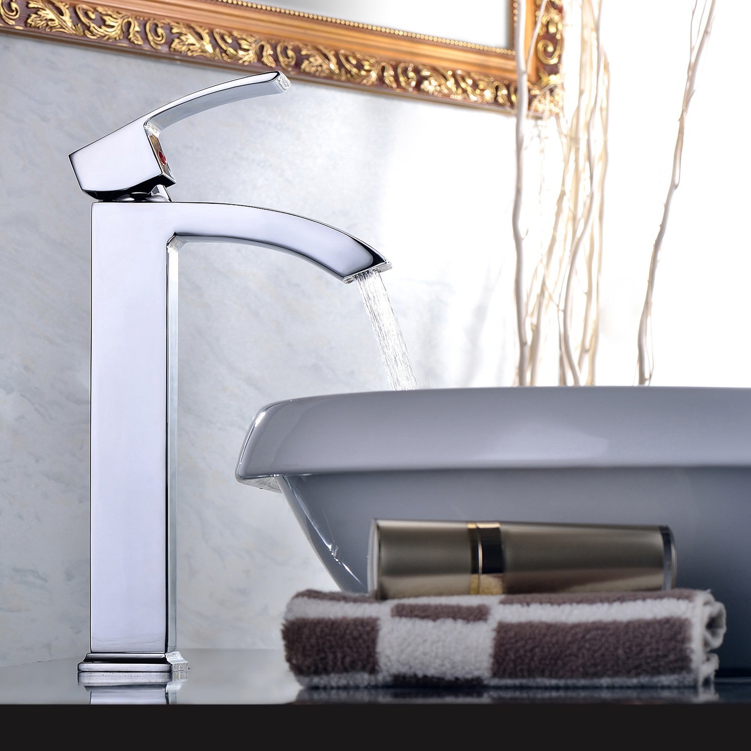 EYN 017 - miscelatore per lavabo da appoggio, miscelatore monocomando alto