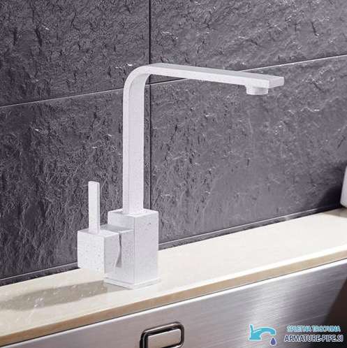 Miscelatore EYN 0113 bianco con superficie puntinata