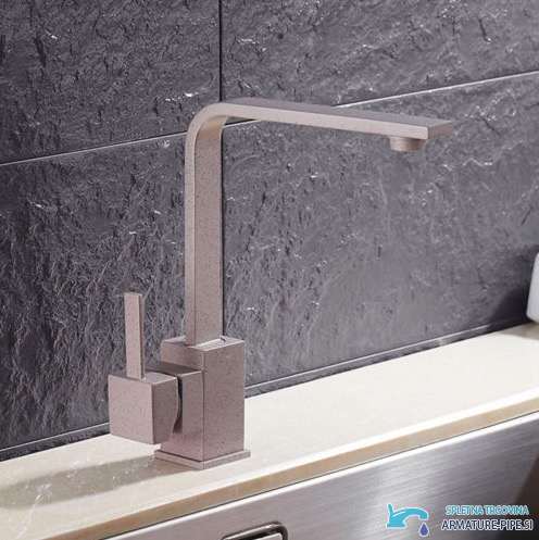 Miscelatore EYN 0113 color tortora con superficie puntinata