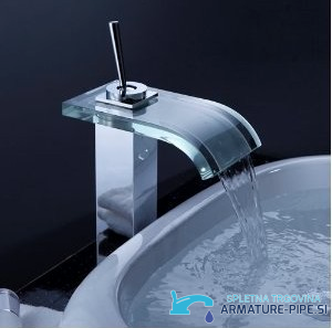 EYN0145 - rubinetto con bocca in vetro, miscelatore lavabo a cascata