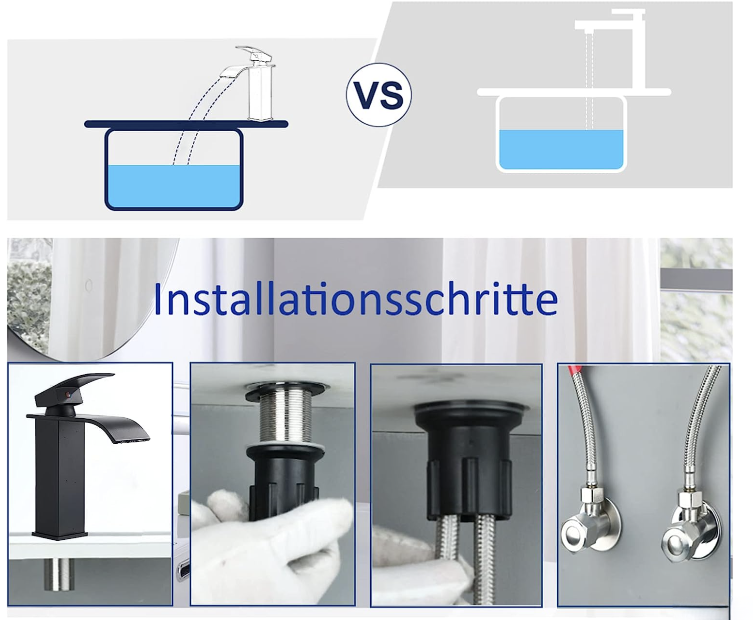 Schema dimensionale del miscelatore per lavabo EYN103 nella versione bassa