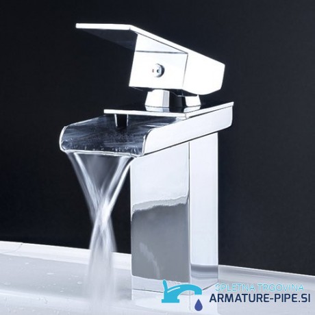 Miscelatore lavabo a cascata EYN206 in cromo lucido