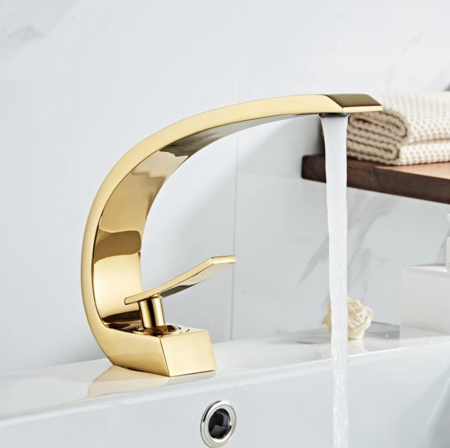 Miscelatore lavabo GB1424-zs ultramoderno in oro lucido