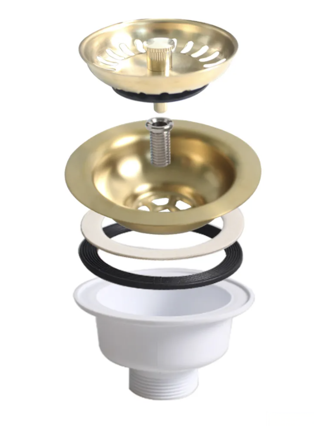 Piletta dorata EYN GBP1504 per lavello da cucina con finitura oro lucido