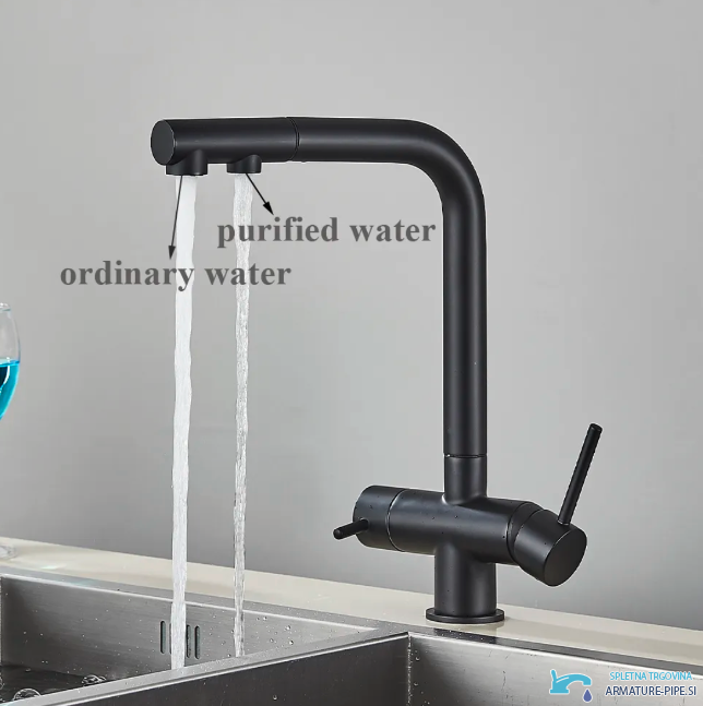 Specifiche KA1651: uscite separate per acqua di rete e filtrata