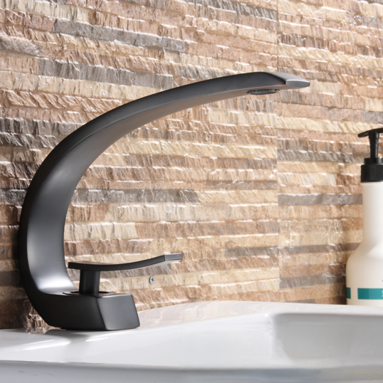 Rubinetto da cucina e bagno KA72932 con bocca semicircolare nera opaca