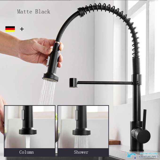 Rubinetto per lavello KB1507b con rotazione a 360 gradi e due modalità di getto