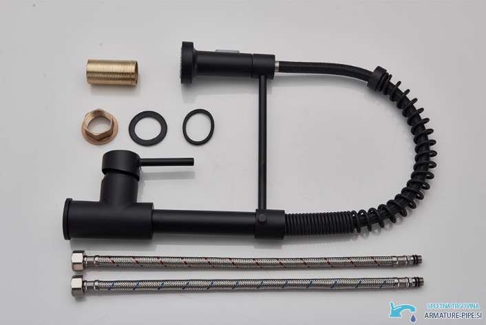 Crna Kuhinjska Armatura Kb1507 Izvlecna Pipa Za Kuhinjo V Crni Barvi 26