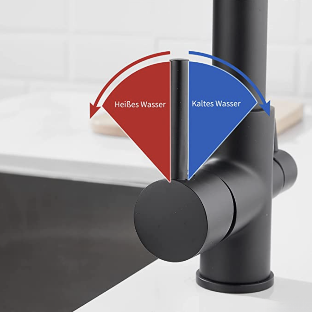 Uso del miscelatore da cucina filtrante KF1459: regolazione di acqua calda e fredda