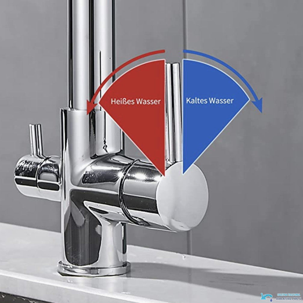 Miscelatore da cucina filtrante a tre vie KF1459 cromato