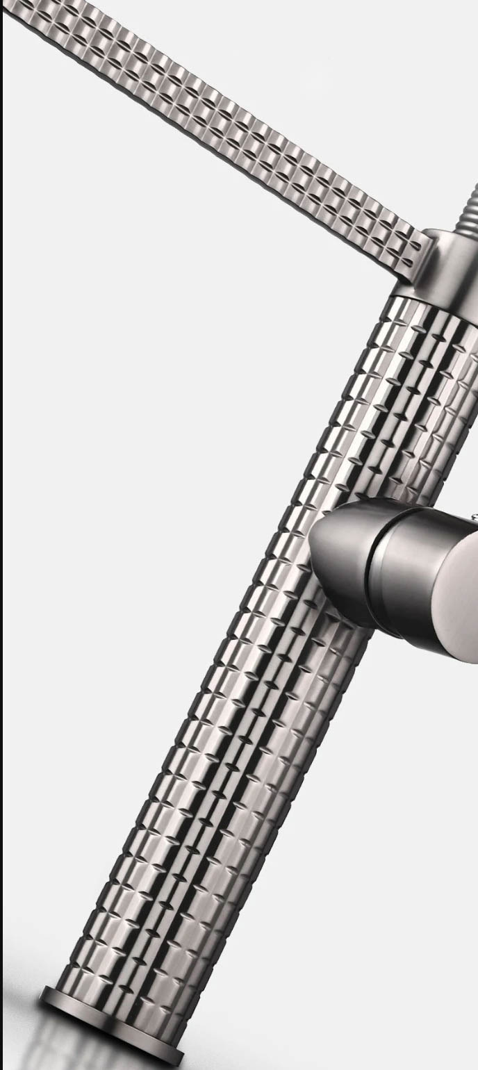 Leva laterale del rubinetto da cucina KS1220 con superficie a rilievo geometrico