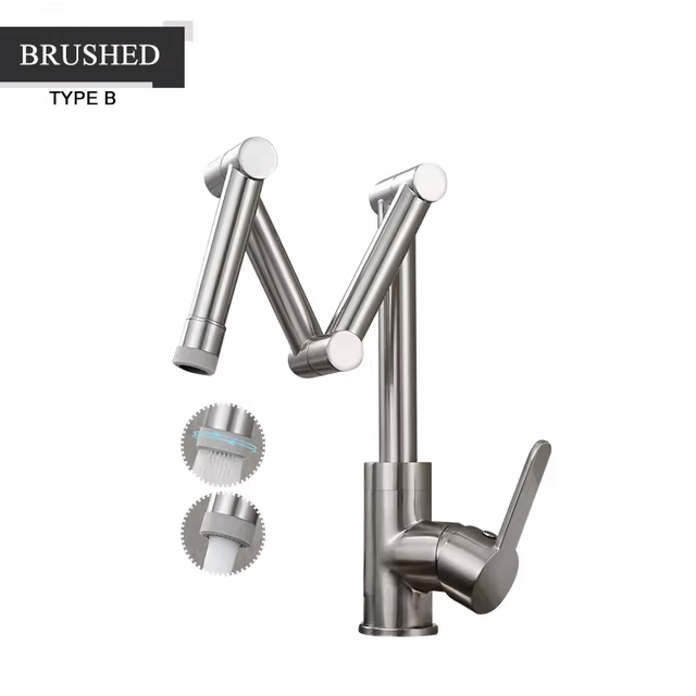 Miscelatore da bagno ELITE EDITION in ottone con LED KS1409 in argento spazzolato