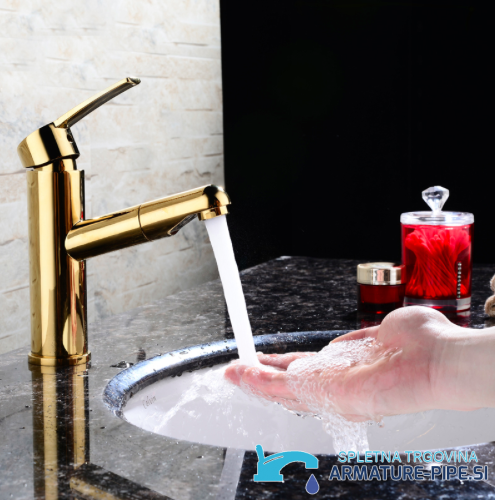 Rubinetto bagno estraibile KZI8705 in oro lucido