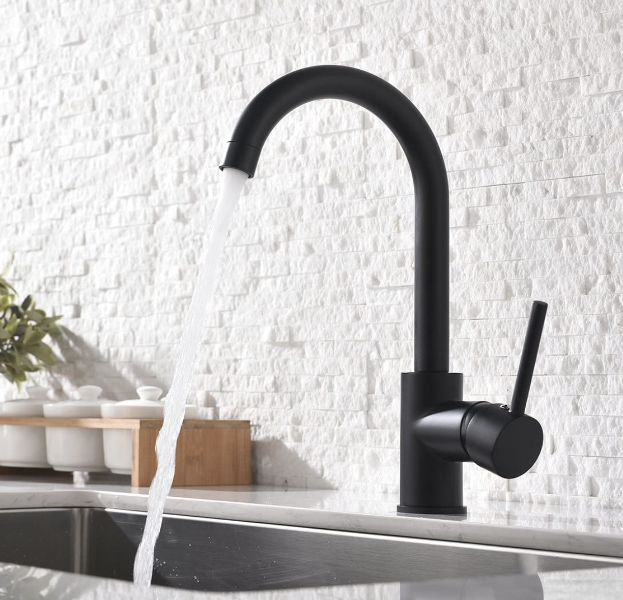 Rubinetto da cucina a bassa pressione EYN NT1255 nero opaco