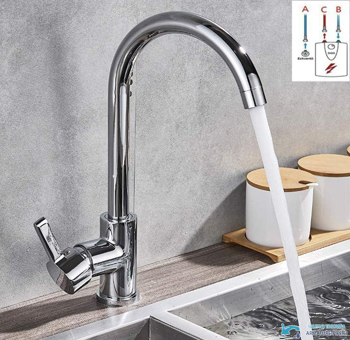 Rubinetto da cucina NT1311 a bassa pressione con bocca alta sopra il lavello