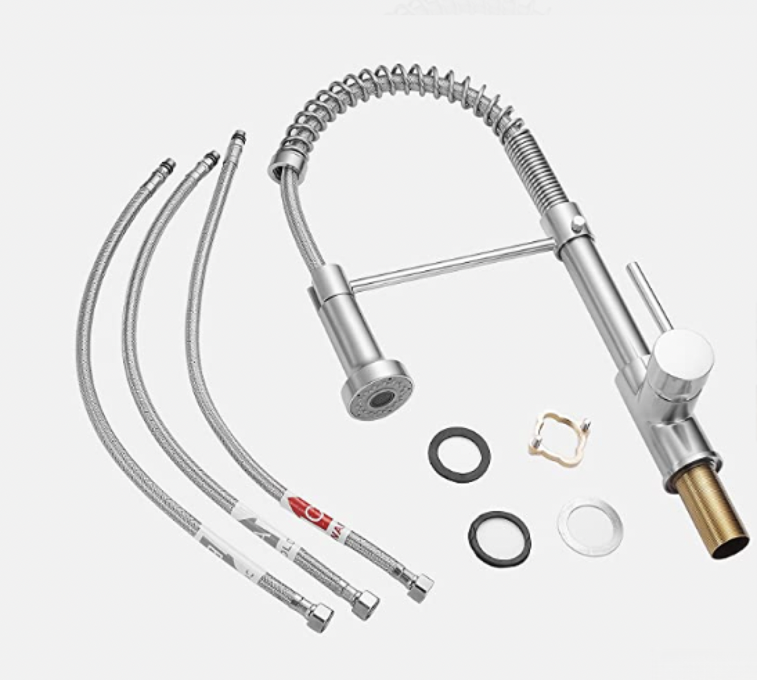 Miscelatore a bassa pressione NT1437 con tre flessibili e materiale di montaggio